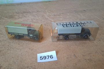 Afbeelding van Brekina Automodelle, Magirus-Deutz Merkur LKW & Büssing 8000 LKW 'Deutsche Bundesbahn' Set (2 stuks), 1:87
