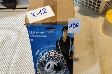Afbeelding van 12x LED bretels dollarteken & euroteken