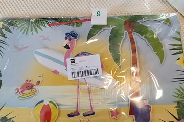 Afbeelding van 6x Flamingo decoratiebord