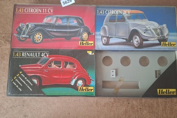 Afbeelding van Heller Citroen 11 CV Citroen 2CV Renault 4CV Set 1:43