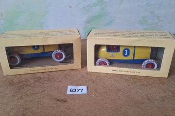 Afbeelding van Small Speedway Race Car nr. 1 (set van 2 stuks in originele verpakking) – Blikken speelgoed