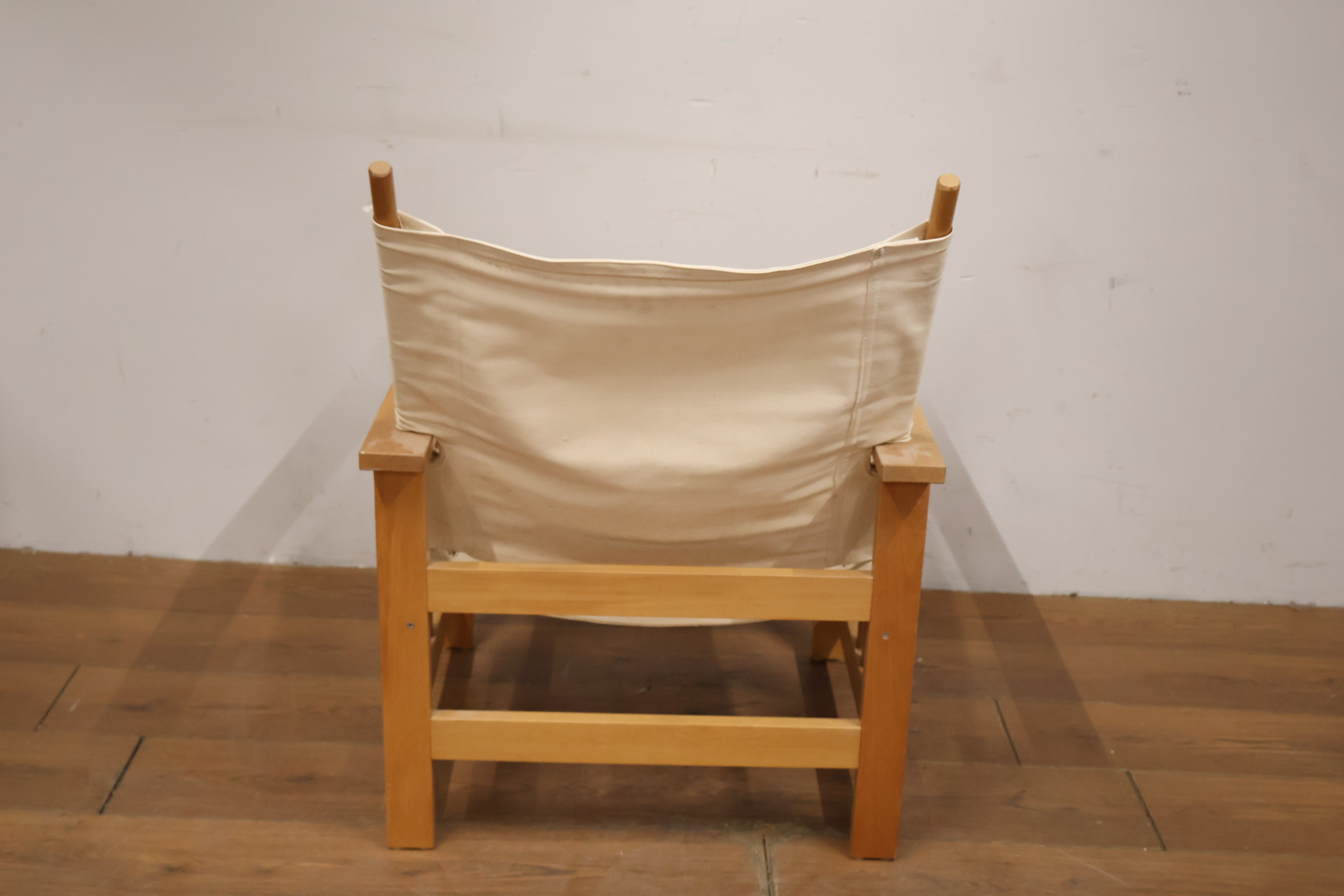 Houten stoel met canvas zitting en rugleuning – foto 5 – kavel bij GSD Auctions, Zoeterwoude