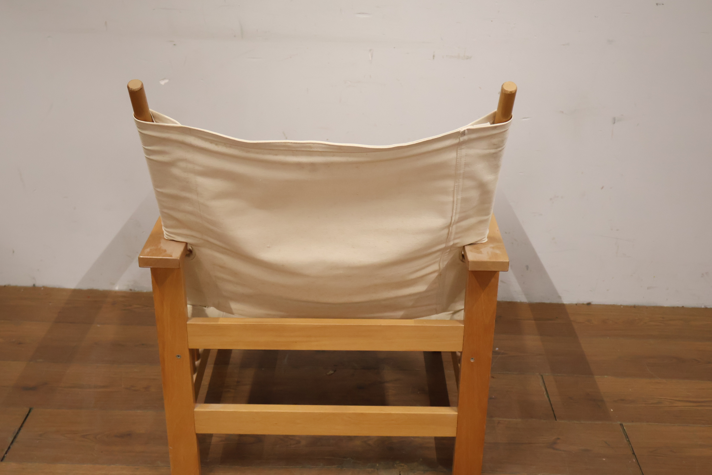 Houten stoel met canvas zitting en rugleuning – foto 6 – kavel bij GSD Auctions, Zoeterwoude