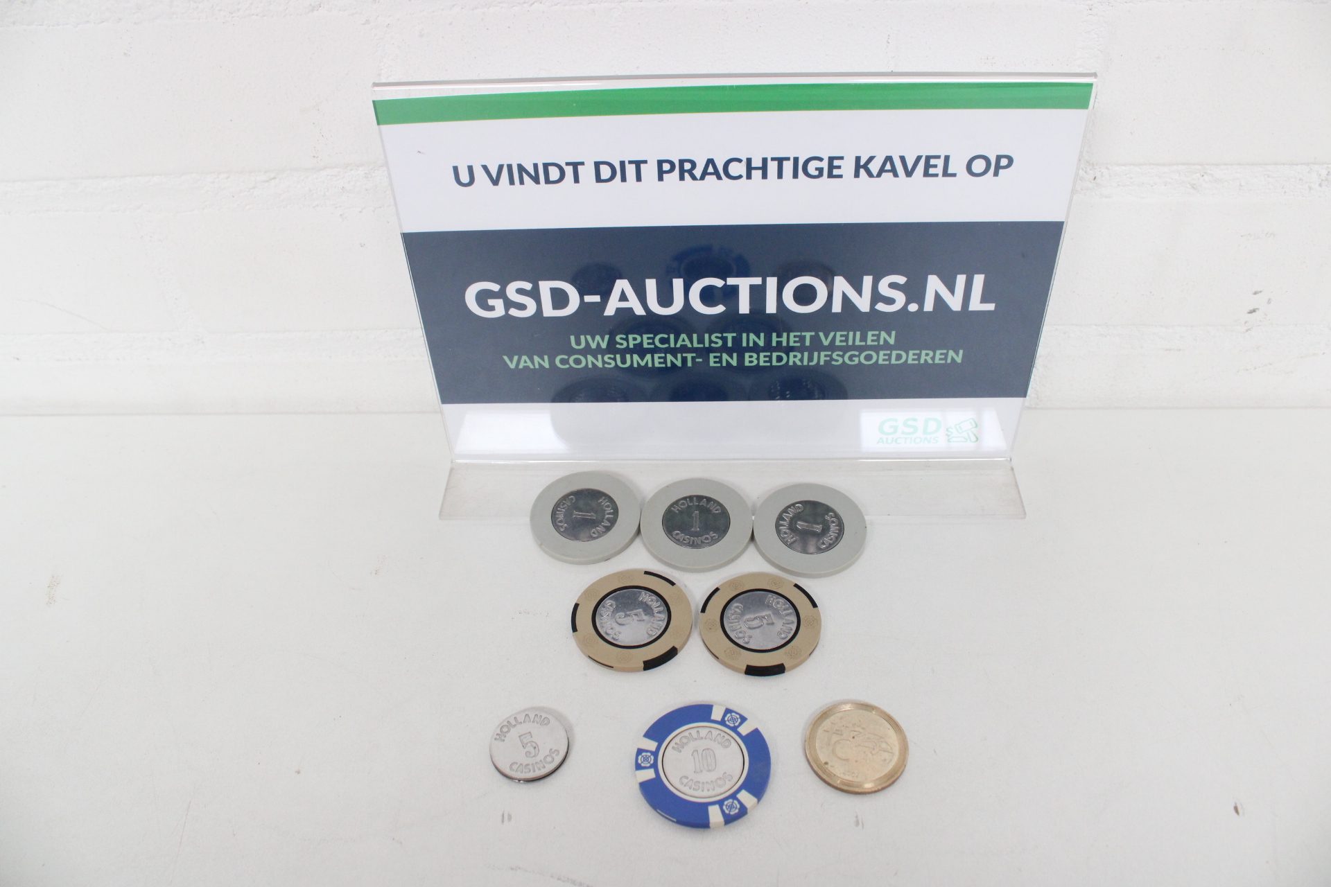 Casino fiches van Holland Casinos – kavel bij GSD Auctions, Zoeterwoude