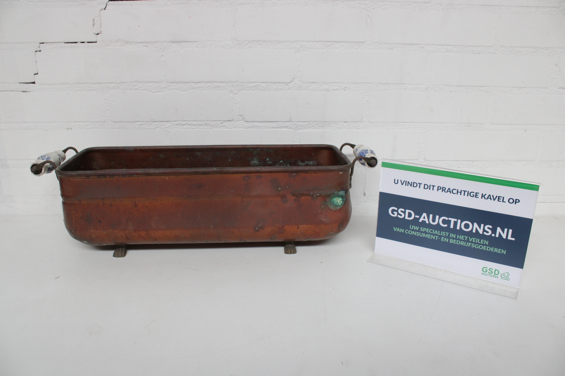 Vintage koperen bloembak – kavel bij GSD Auctions, Zoeterwoude