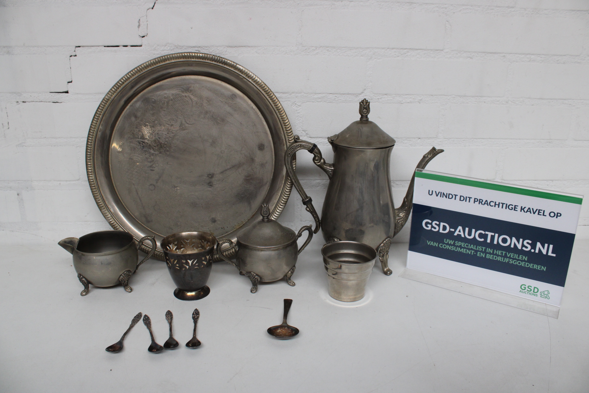 Set verzilverde theeservies onderdelen – kavel bij GSD Auctions, Zoeterwoude