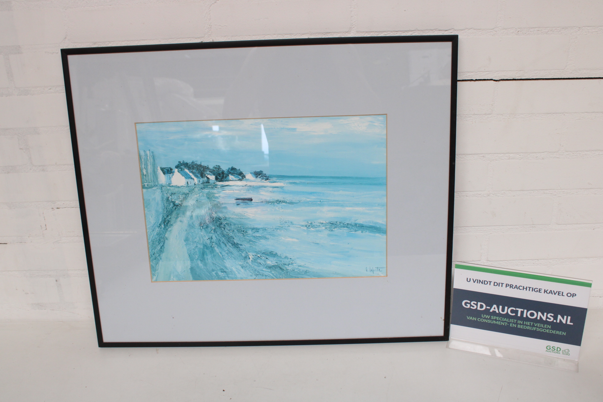 Ingelijste schilderij van zeezicht – kavel bij GSD Auctions, Zoeterwoude
