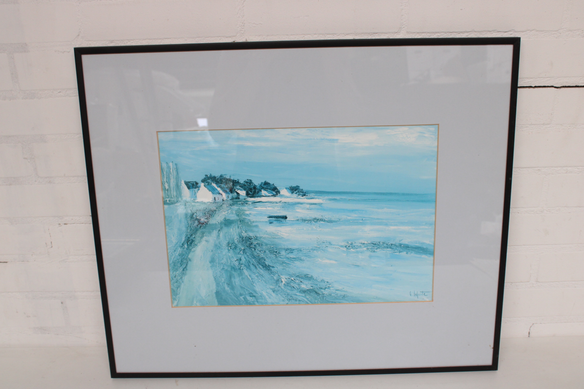 Ingelijste schilderij van zeezicht – foto 2 – kavel bij GSD Auctions, Zoeterwoude