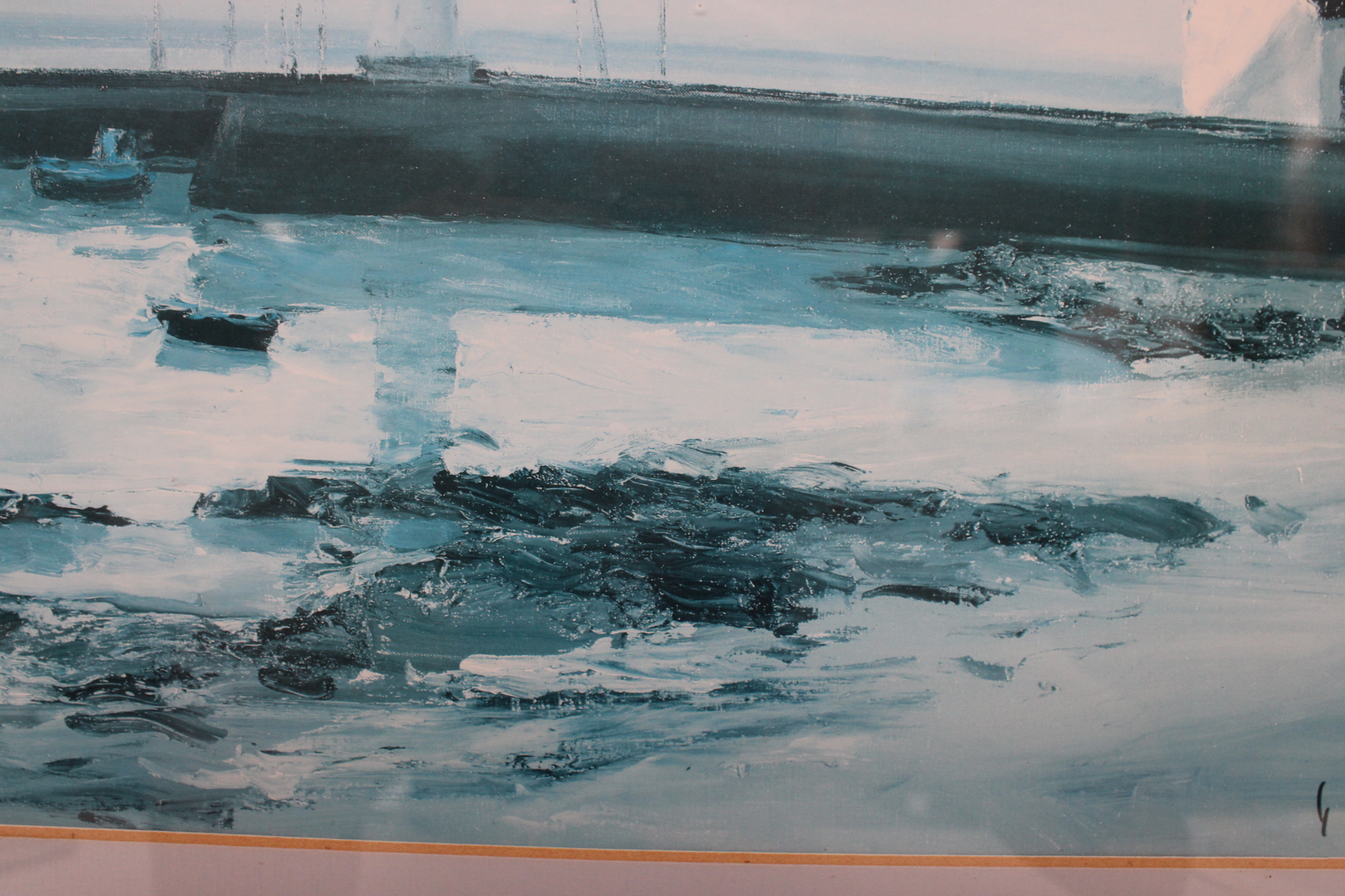 Ingelijst schilderij met vuurtoren en kust – foto 8 – kavel bij GSD Auctions, Zoeterwoude