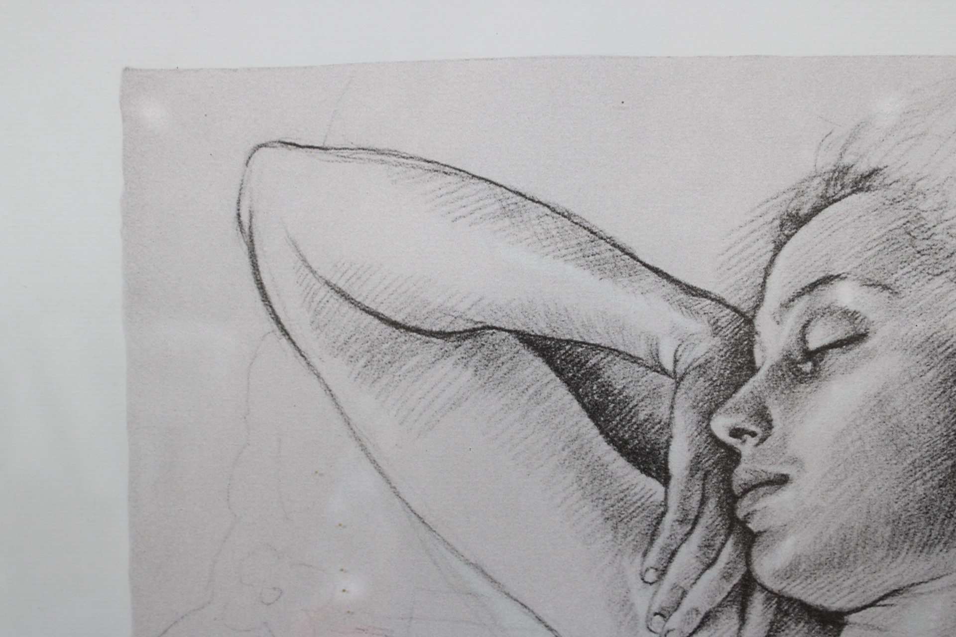 Ingelijste potloodtekening van liggende naakte vrouw – foto 4 – kavel bij GSD Auctions, Zoeterwoude