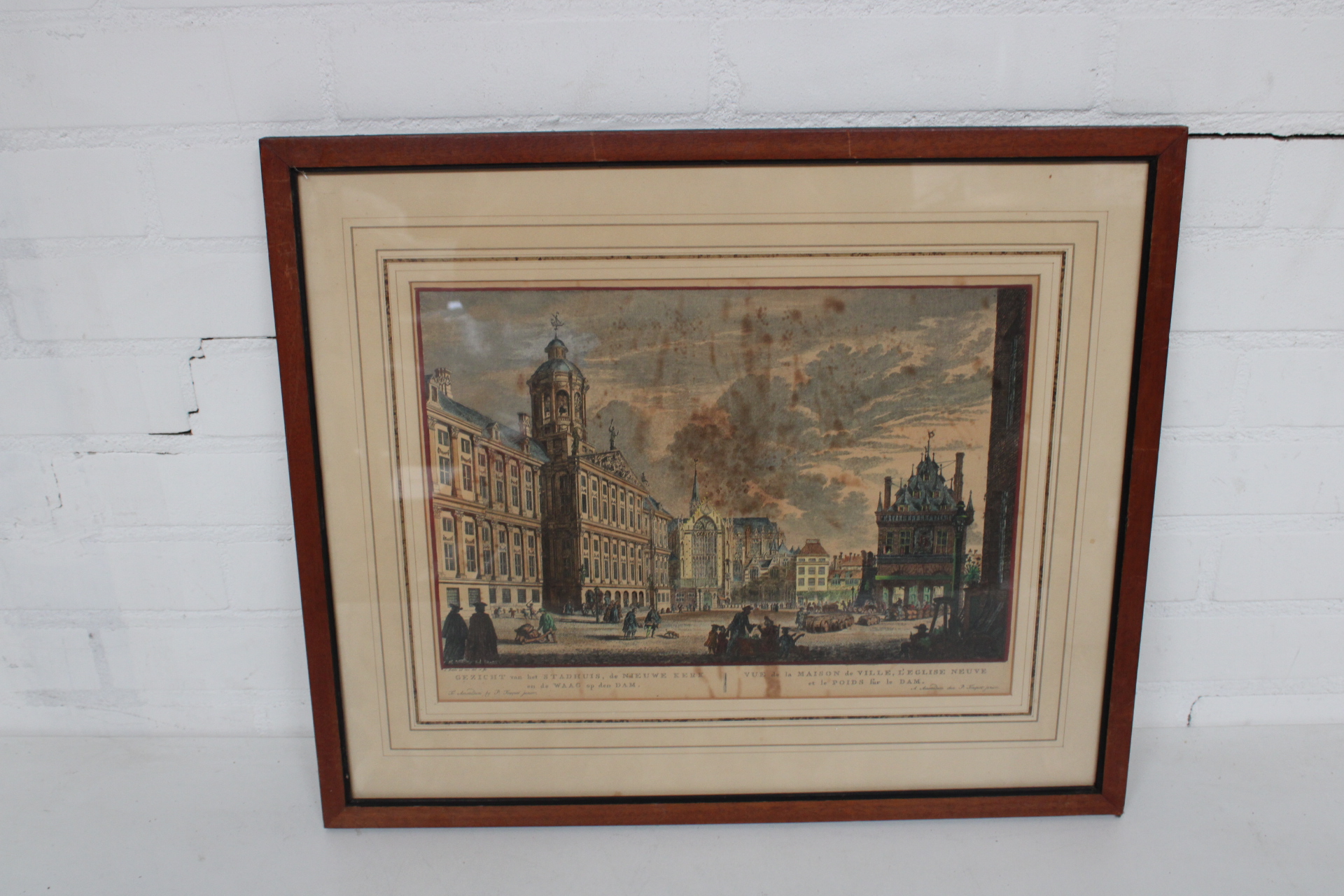 Ingelijste prent van stadsgezicht – foto 2 – kavel bij GSD Auctions, Zoeterwoude