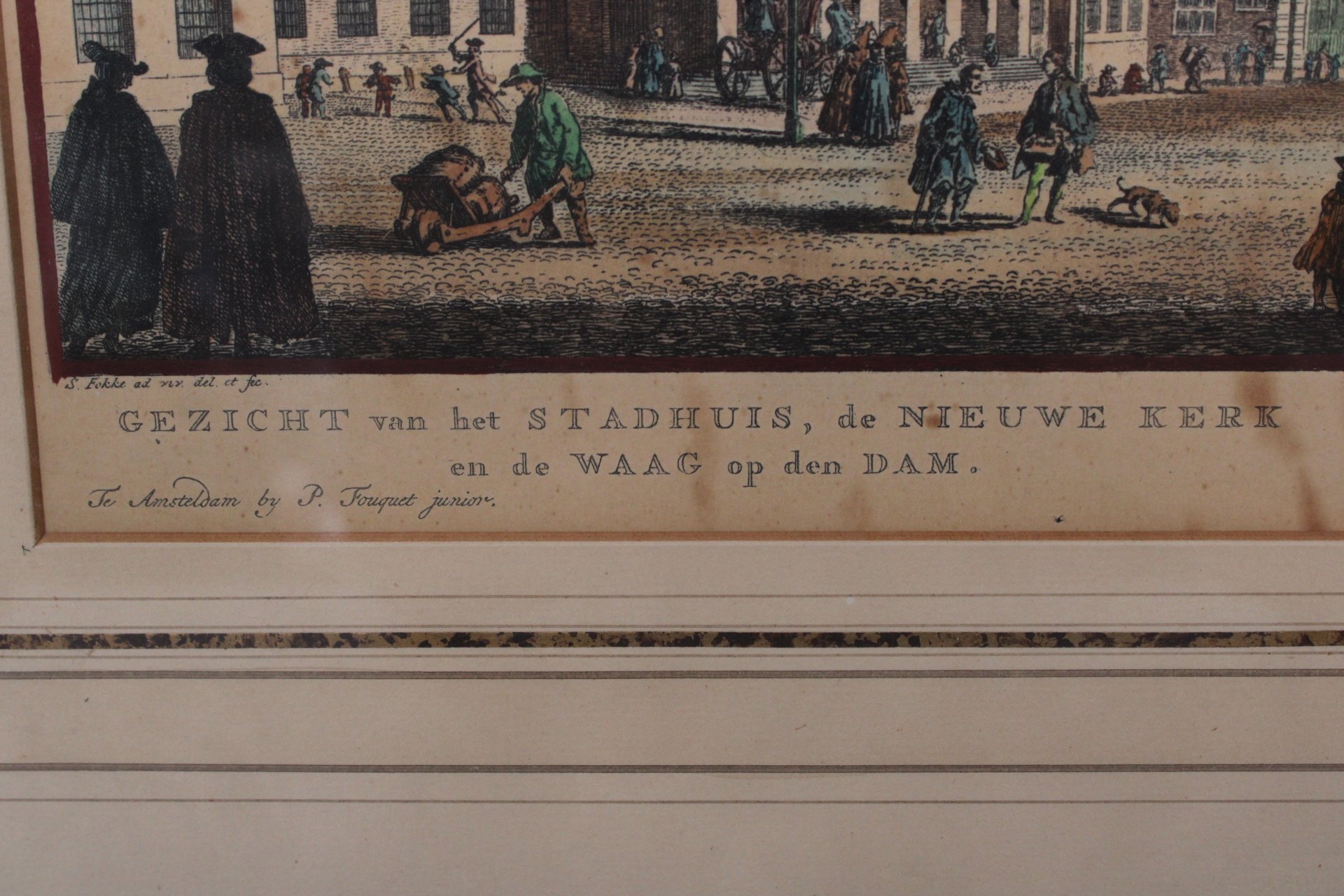 Ingelijste prent van stadsgezicht – foto 3 – kavel bij GSD Auctions, Zoeterwoude