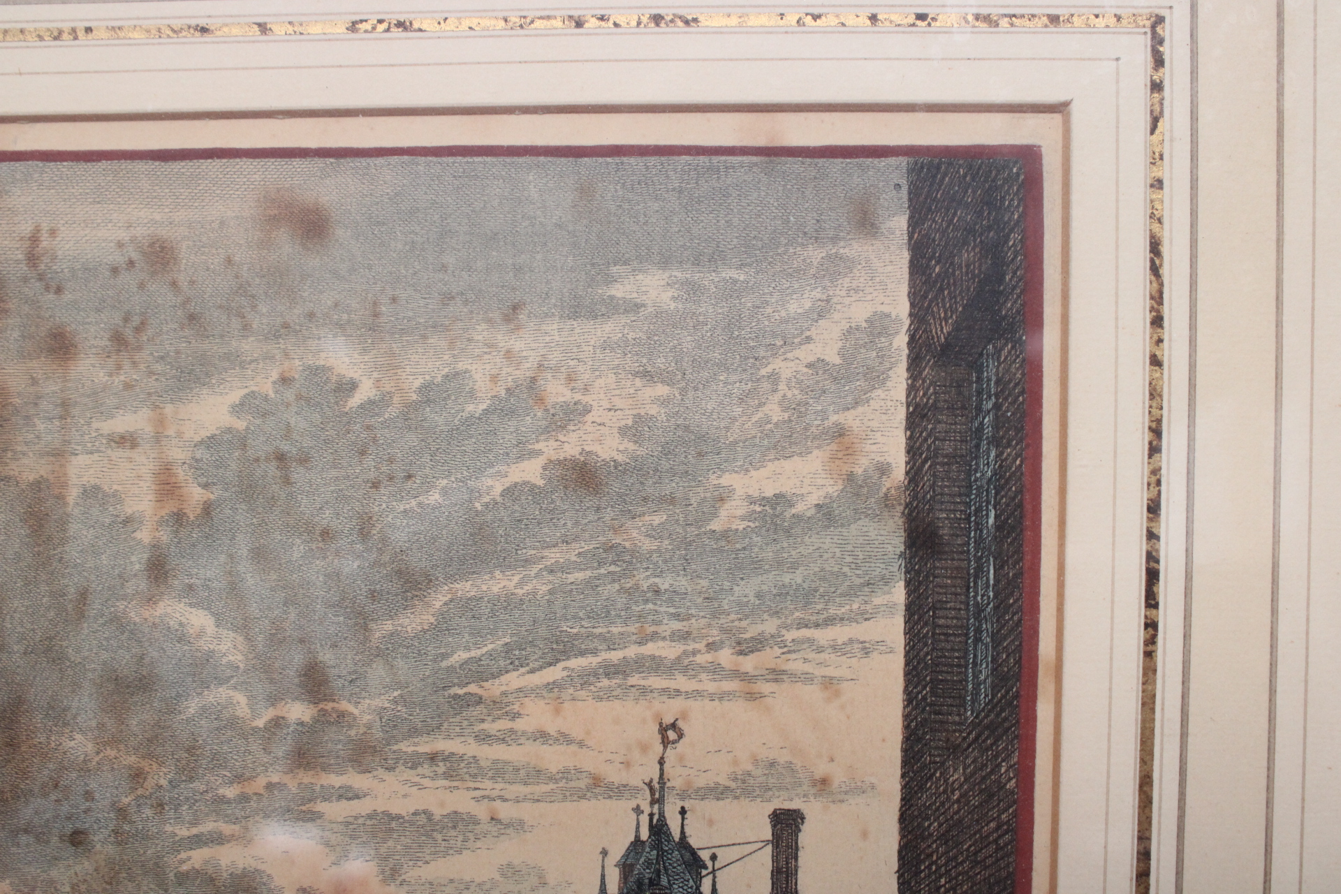 Ingelijste prent van stadsgezicht – foto 7 – kavel bij GSD Auctions, Zoeterwoude