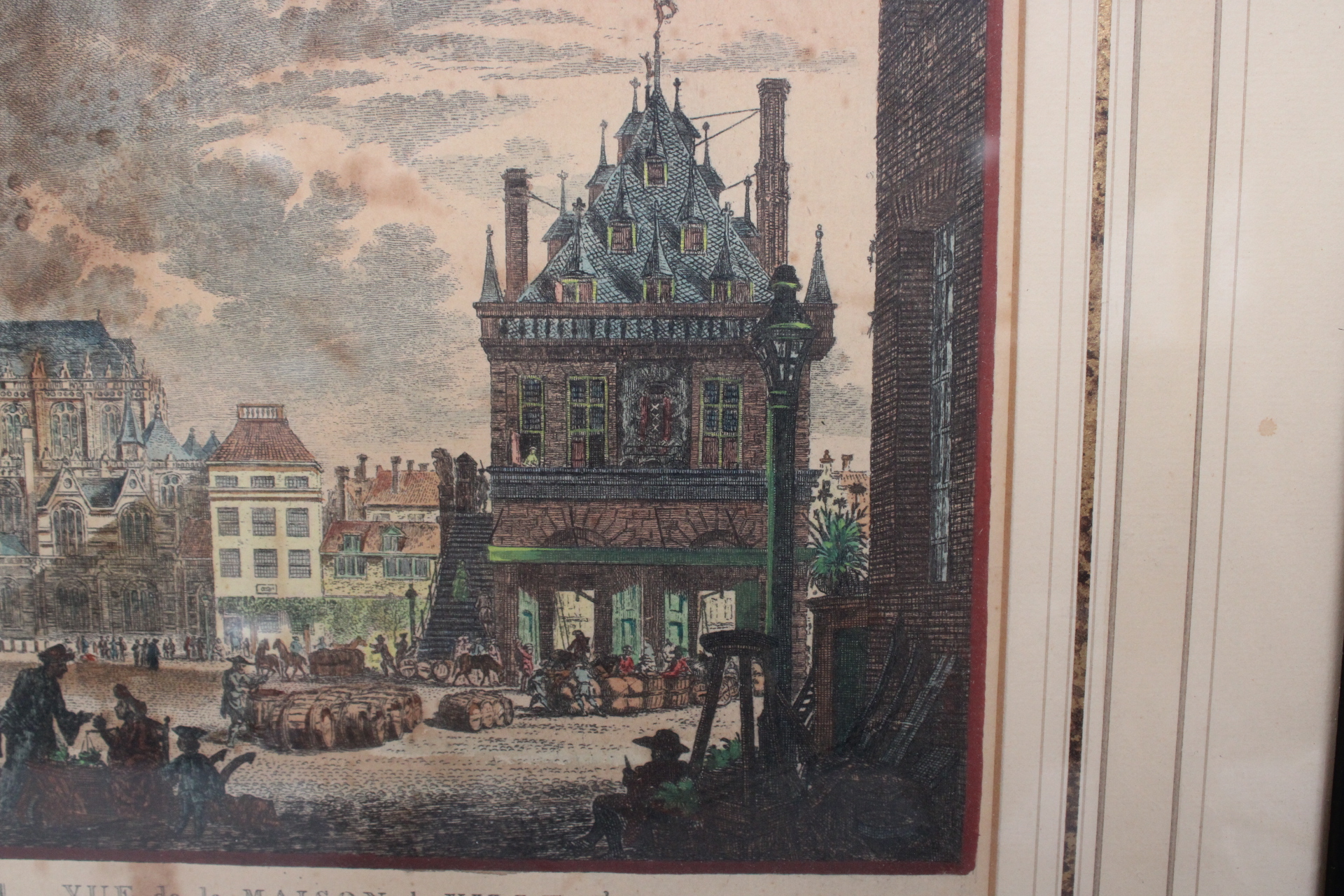 Ingelijste prent van stadsgezicht – foto 8 – kavel bij GSD Auctions, Zoeterwoude