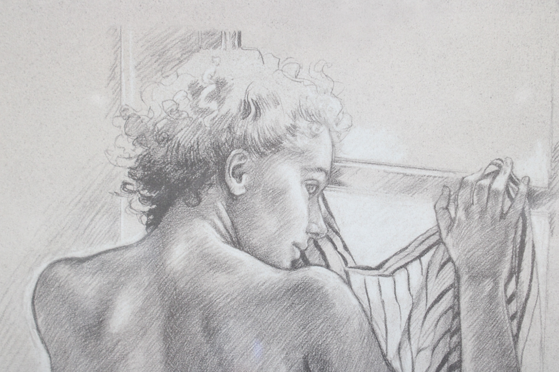 Tekening van een naakte vrouw gezien van achteren – foto 3 – kavel bij GSD Auctions, Zoeterwoude