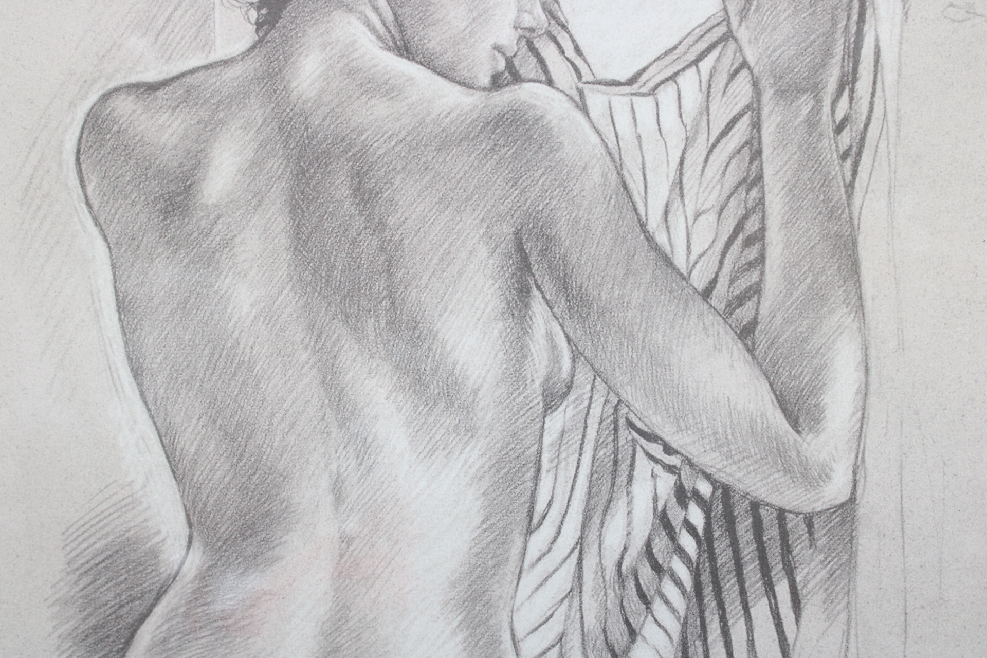 Tekening van een naakte vrouw gezien van achteren – foto 4 – kavel bij GSD Auctions, Zoeterwoude
