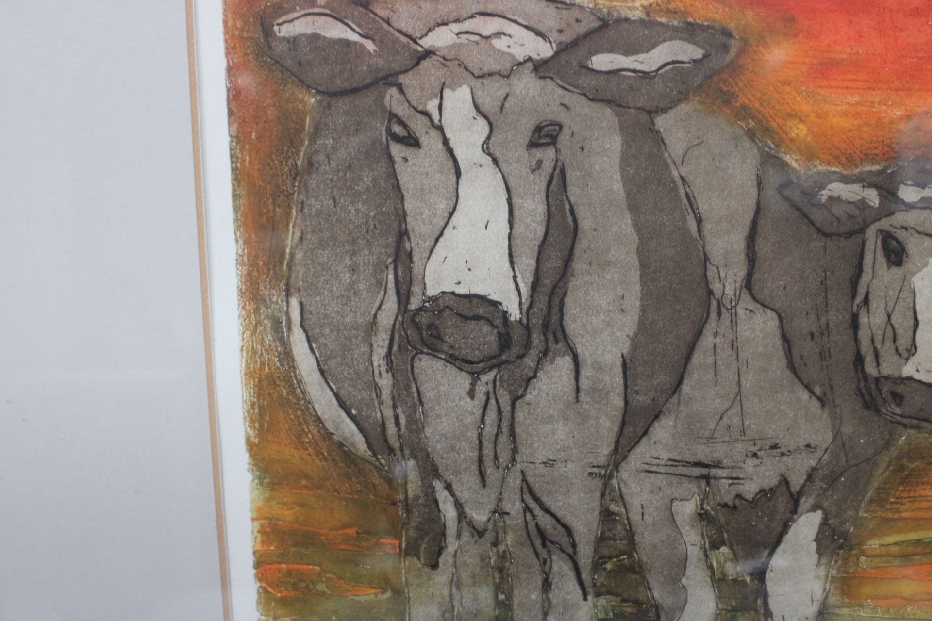 Ingelijst kunstwerk met koeien – foto 7 – kavel bij GSD Auctions, Zoeterwoude