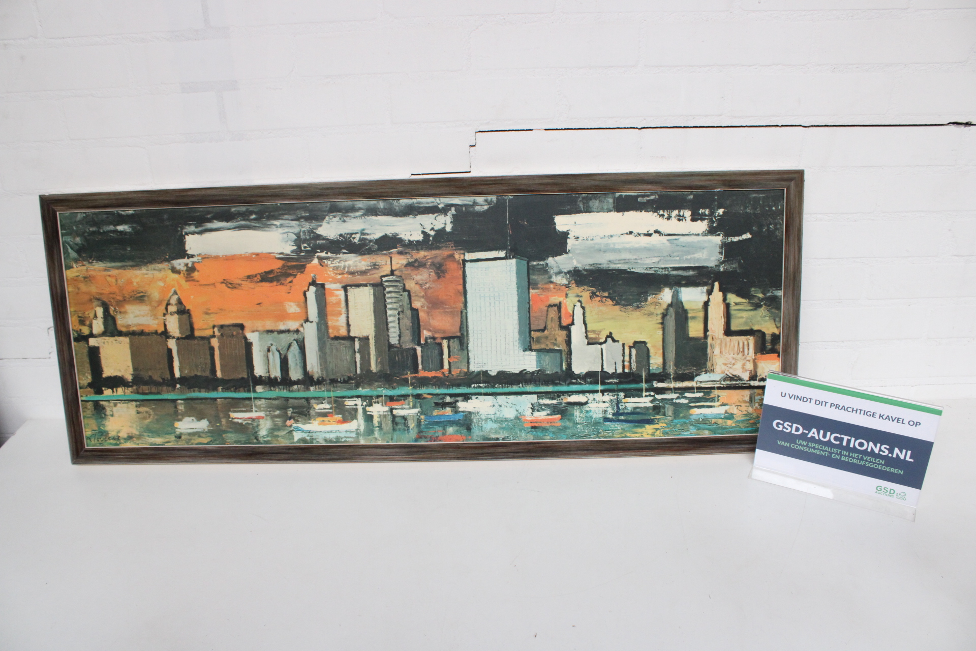 Schilderij stadsgezicht – kavel bij GSD Auctions, Zoeterwoude