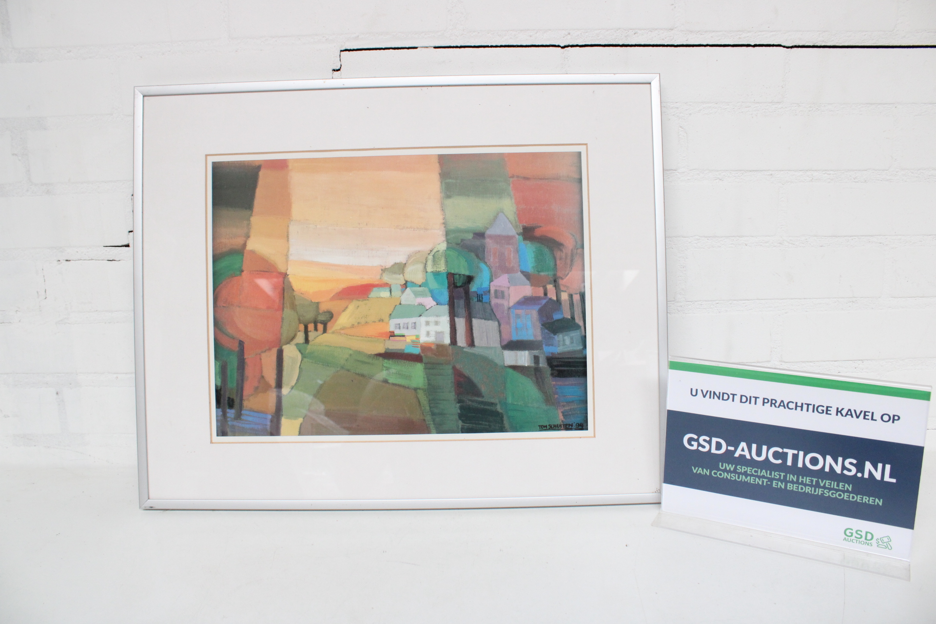 Ingelijste abstracte kunstprint – kavel bij GSD Auctions, Zoeterwoude