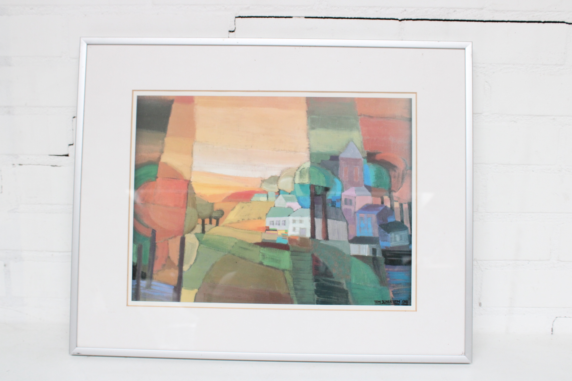 Ingelijste abstracte landschap – foto 2 – kavel bij GSD Auctions, Zoeterwoude