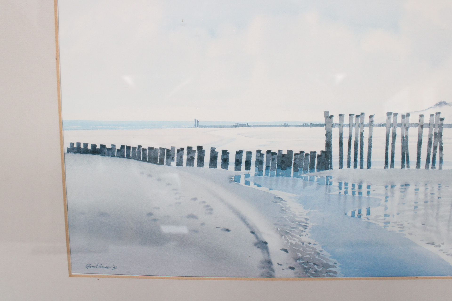 Ingelijste schilderij van kustlandschap – foto 7 – kavel bij GSD Auctions, Zoeterwoude