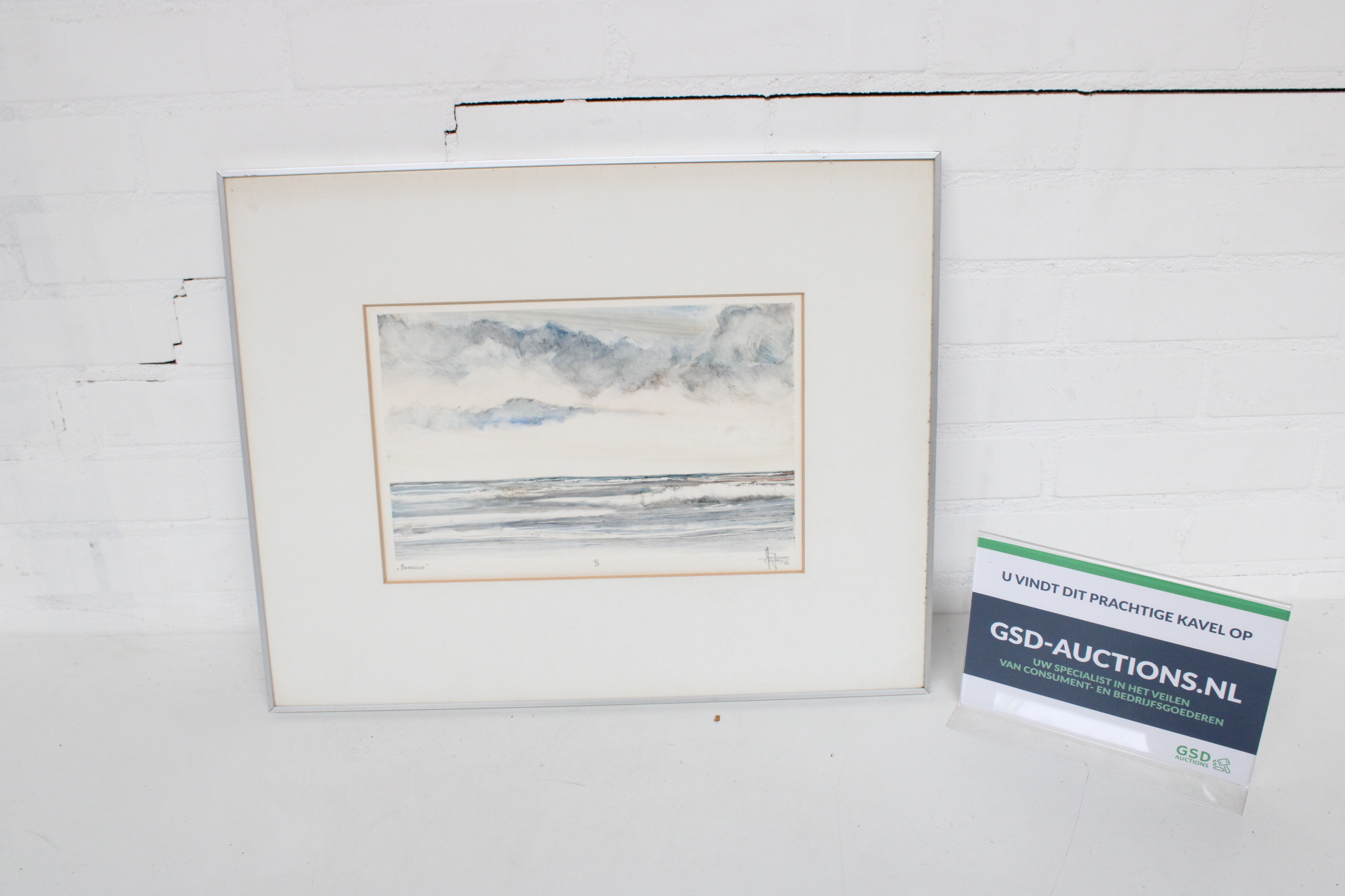 Ingelijste aquarel landschap – kavel bij GSD Auctions, Zoeterwoude