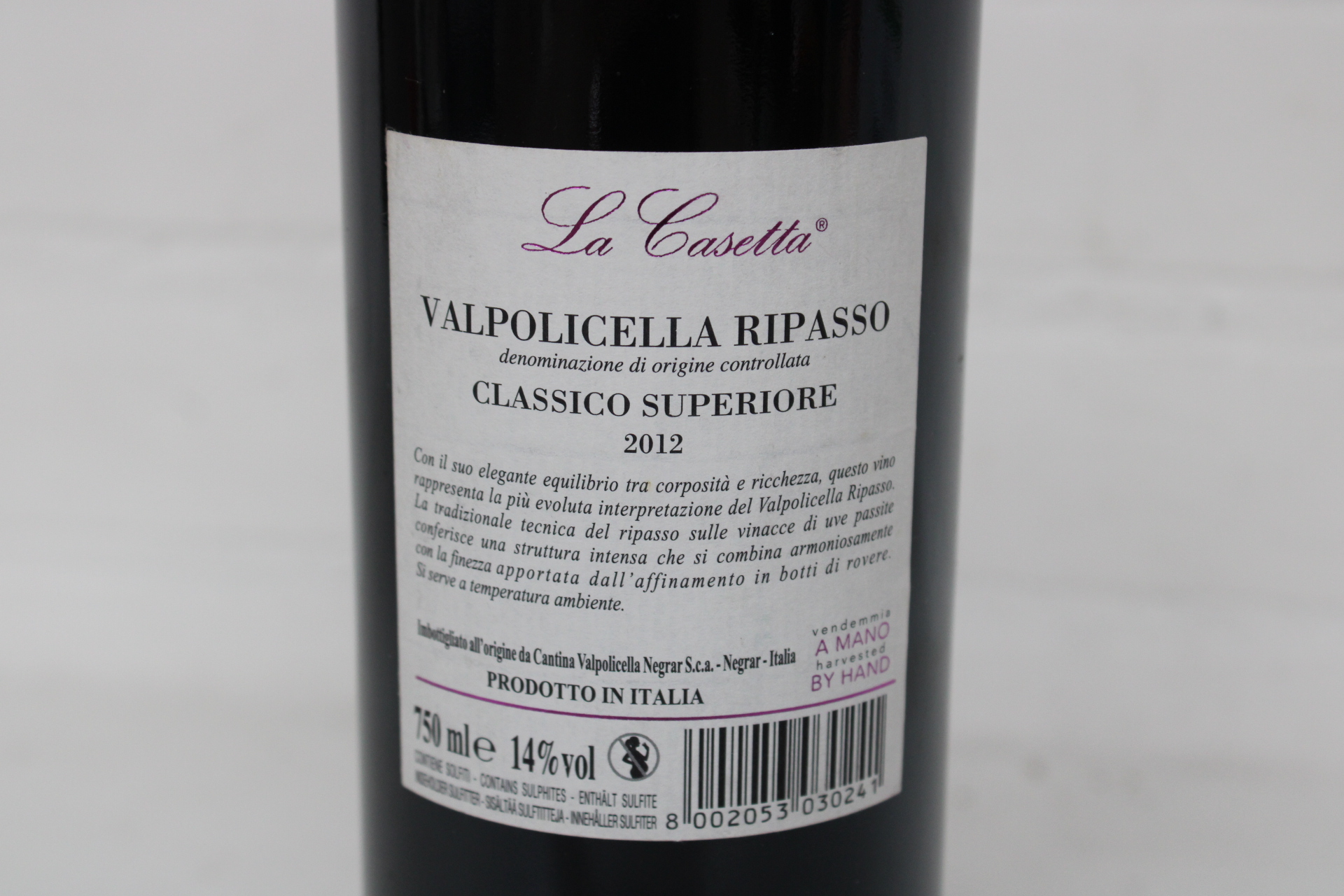 Fles La Casetta rode wijn 2012 – foto 5 – kavel bij GSD Auctions, Zoeterwoude