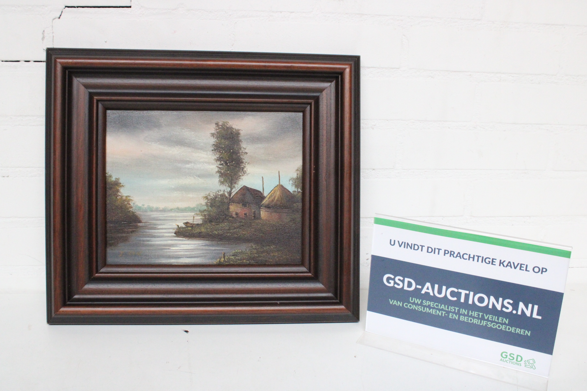 Schilderij met landschap en boerderij – kavel bij GSD Auctions, Zoeterwoude