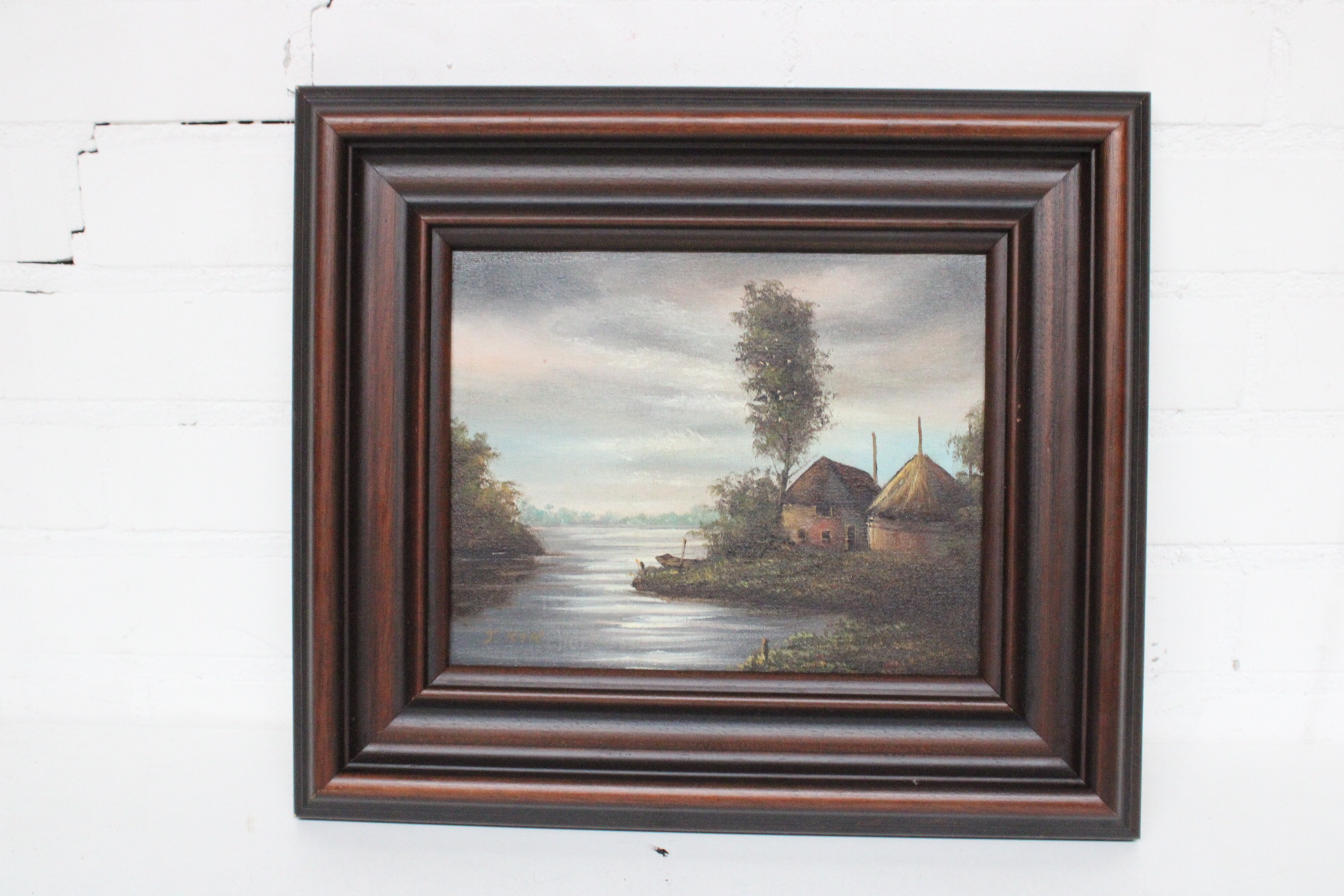 Schilderij met landschap en boerderij – foto 2 – kavel bij GSD Auctions, Zoeterwoude