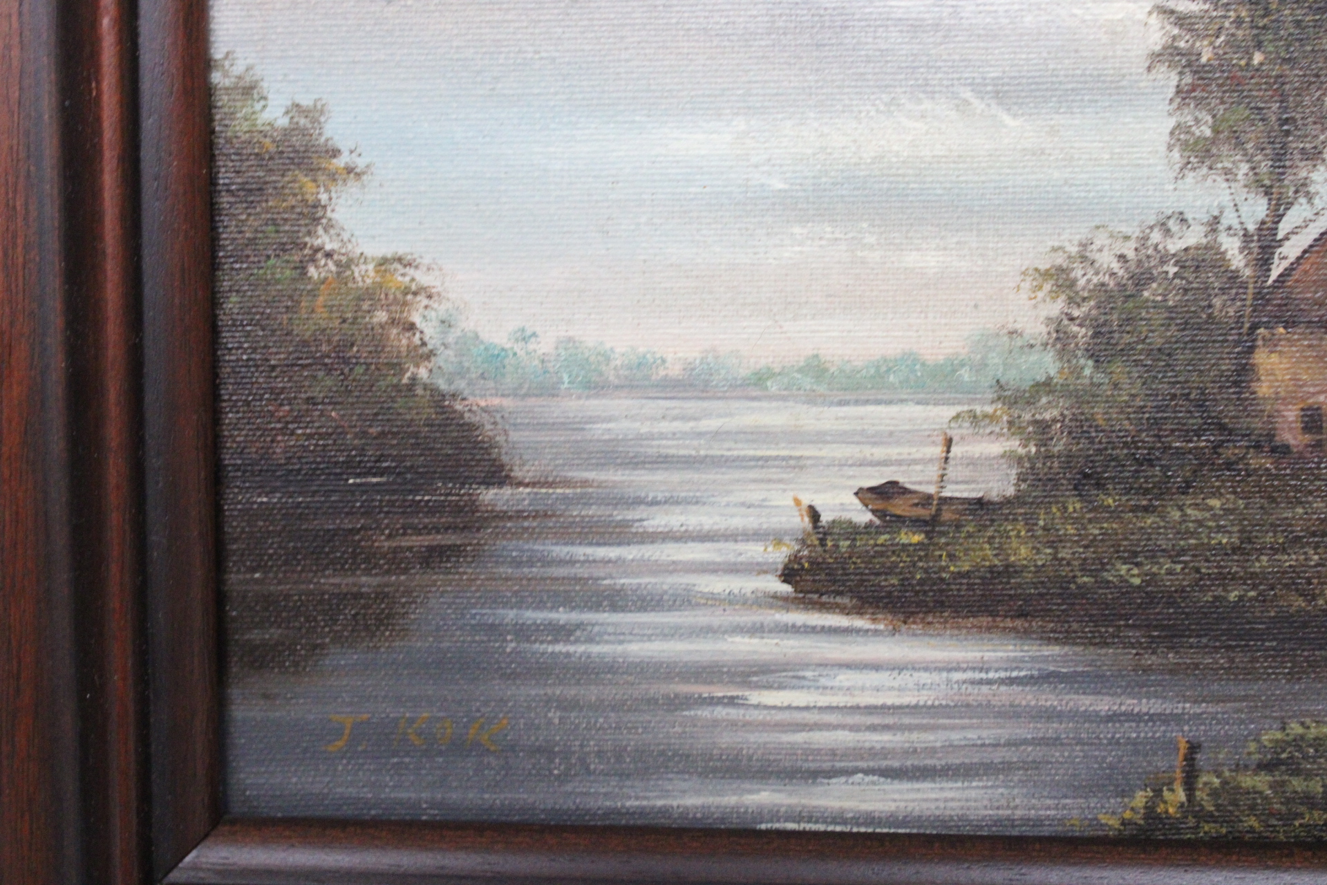 Schilderij met landschap en boerderij – foto 7 – kavel bij GSD Auctions, Zoeterwoude