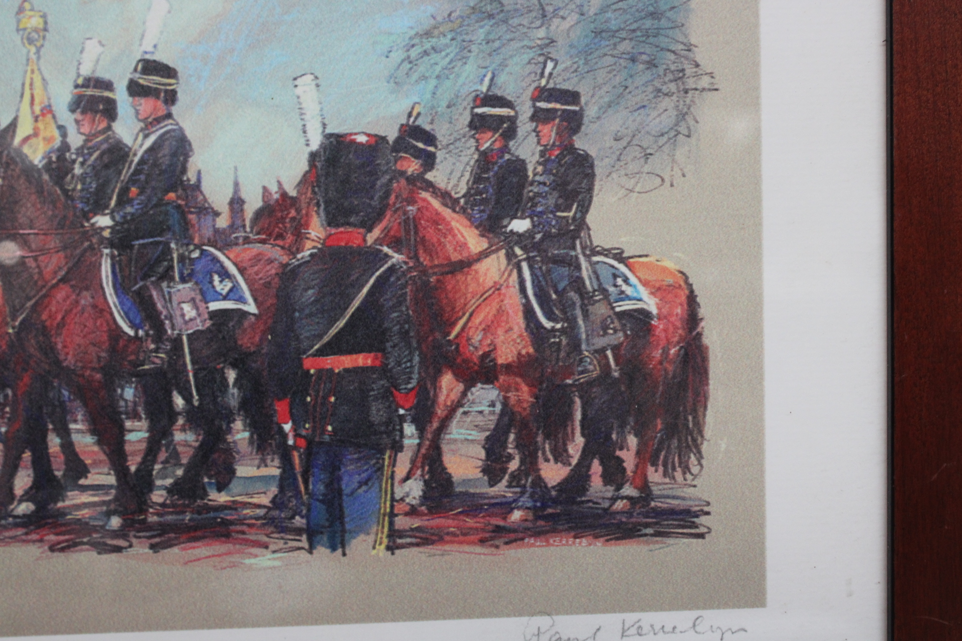 Gesigneerde militaire print in houten lijst – foto 8 – kavel bij GSD Auctions, Zoeterwoude