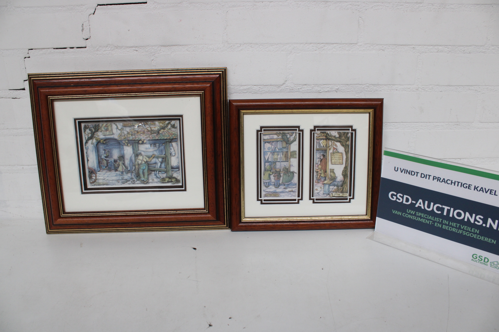 Set van drie ingelijste Anton Pieck prenten – kavel bij GSD Auctions, Zoeterwoude