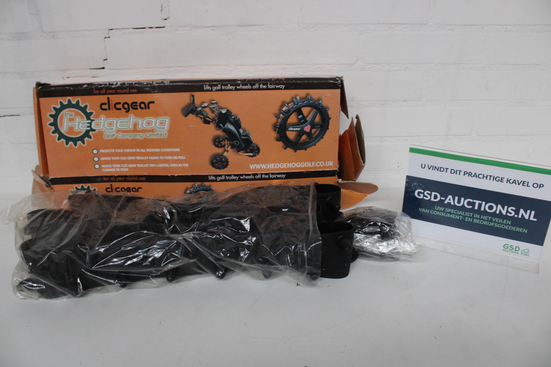 Clicgear Hedgehog golf trolley wielen – kavel bij GSD Auctions, Zoeterwoude