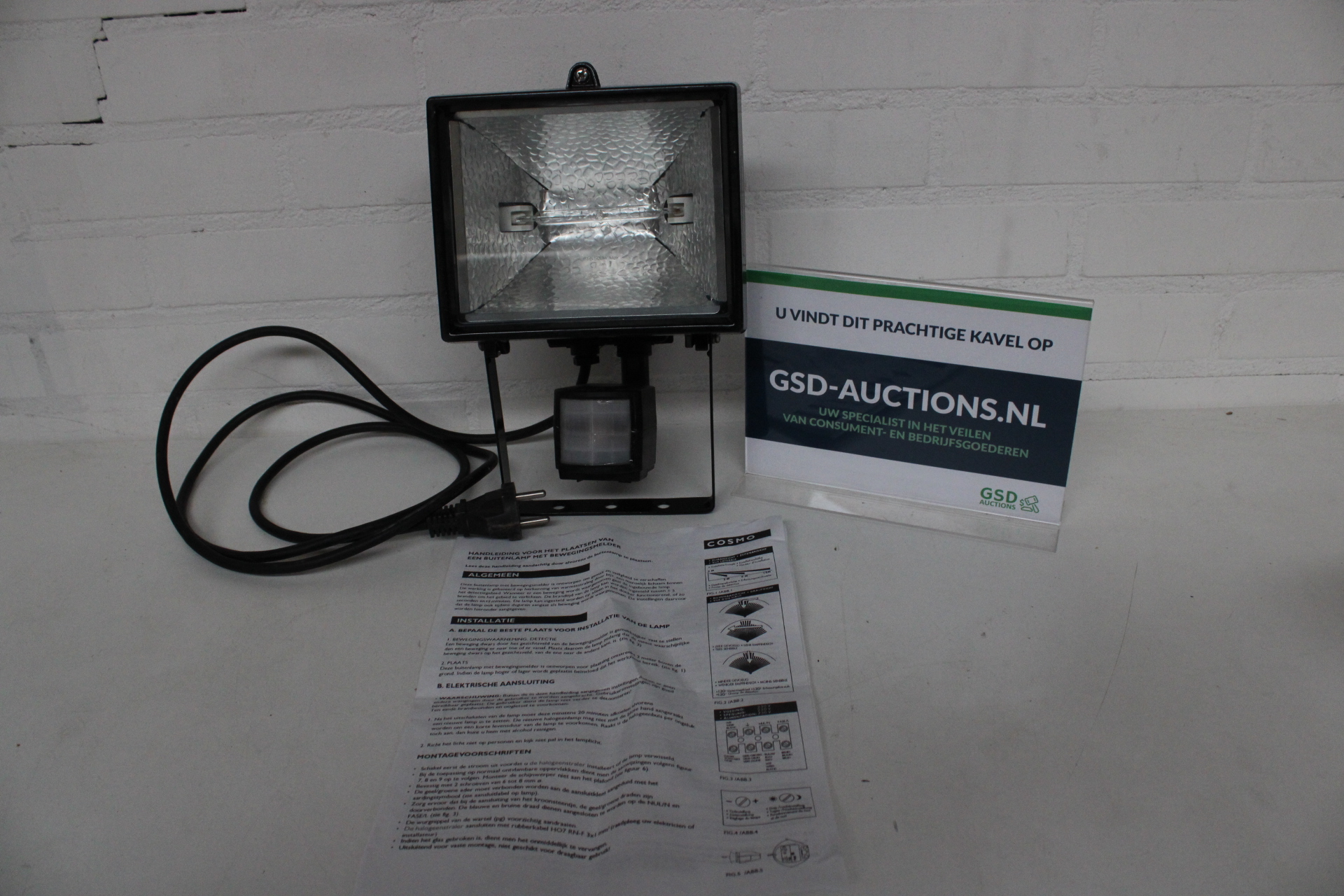 Buitenlamp met bewegingssensor COSMO – kavel bij GSD Auctions, Zoeterwoude