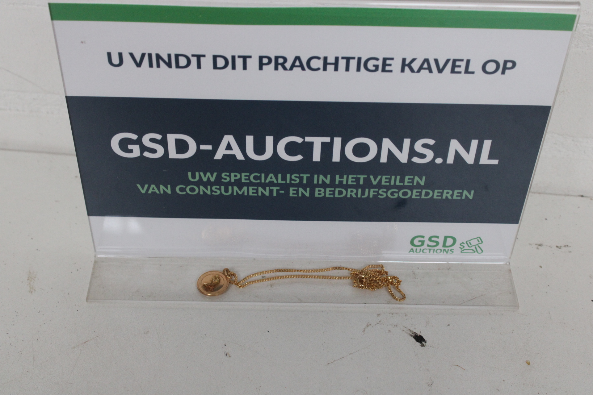 Gouden ketting met munt hanger – kavel bij GSD Auctions, Zoeterwoude