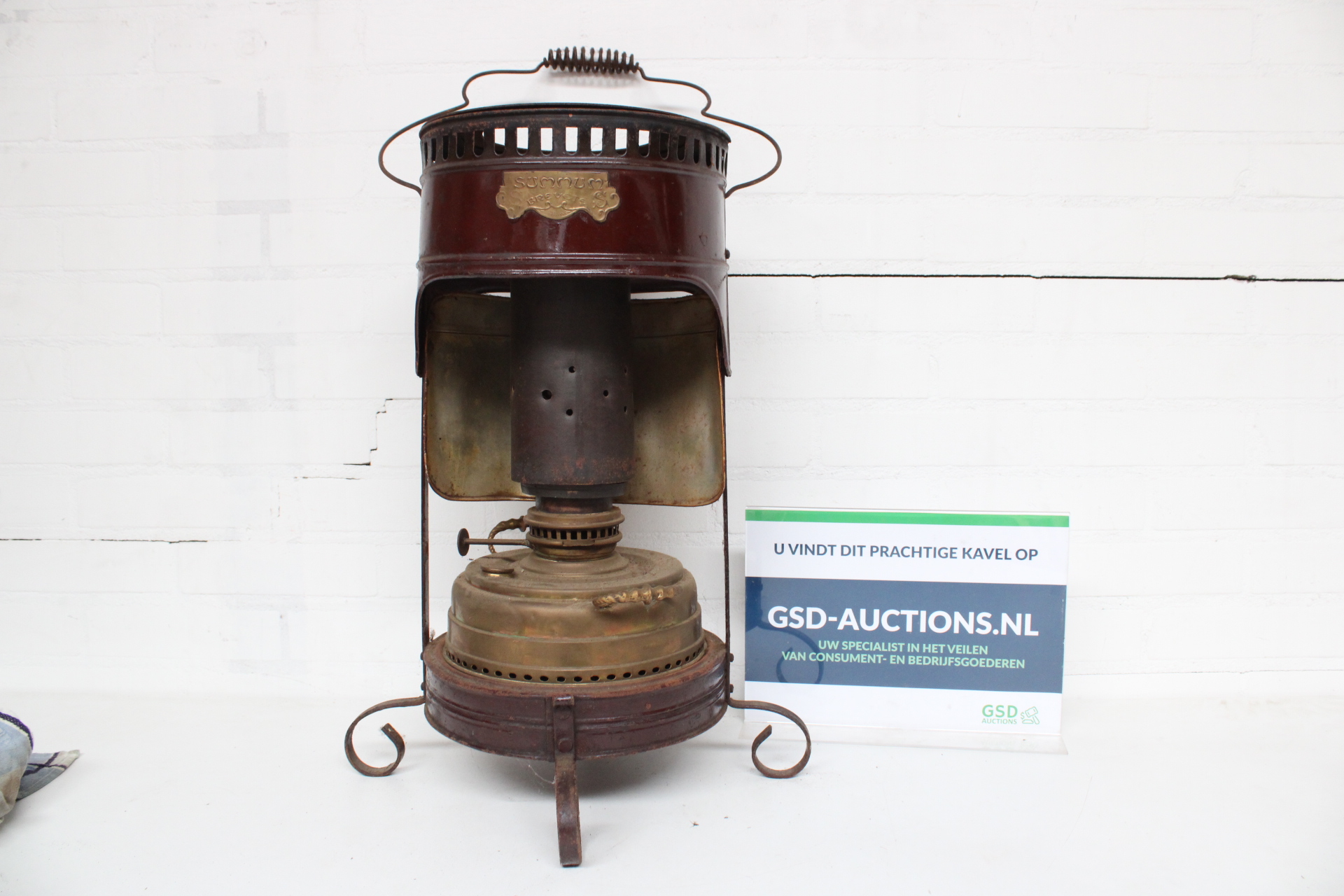 Antieke Summum petroleumlamp – kavel bij GSD Auctions, Zoeterwoude