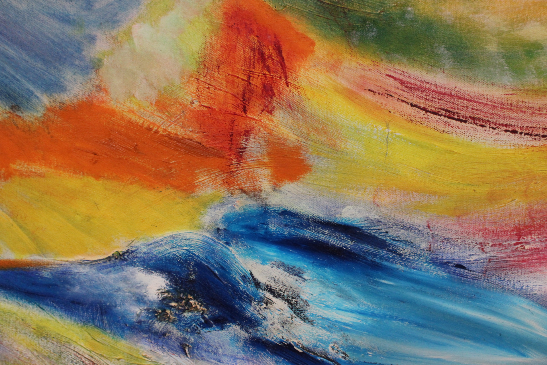 Abstract schilderij met kleurrijke penseelstreken – foto 7 – kavel bij GSD Auctions, Zoeterwoude