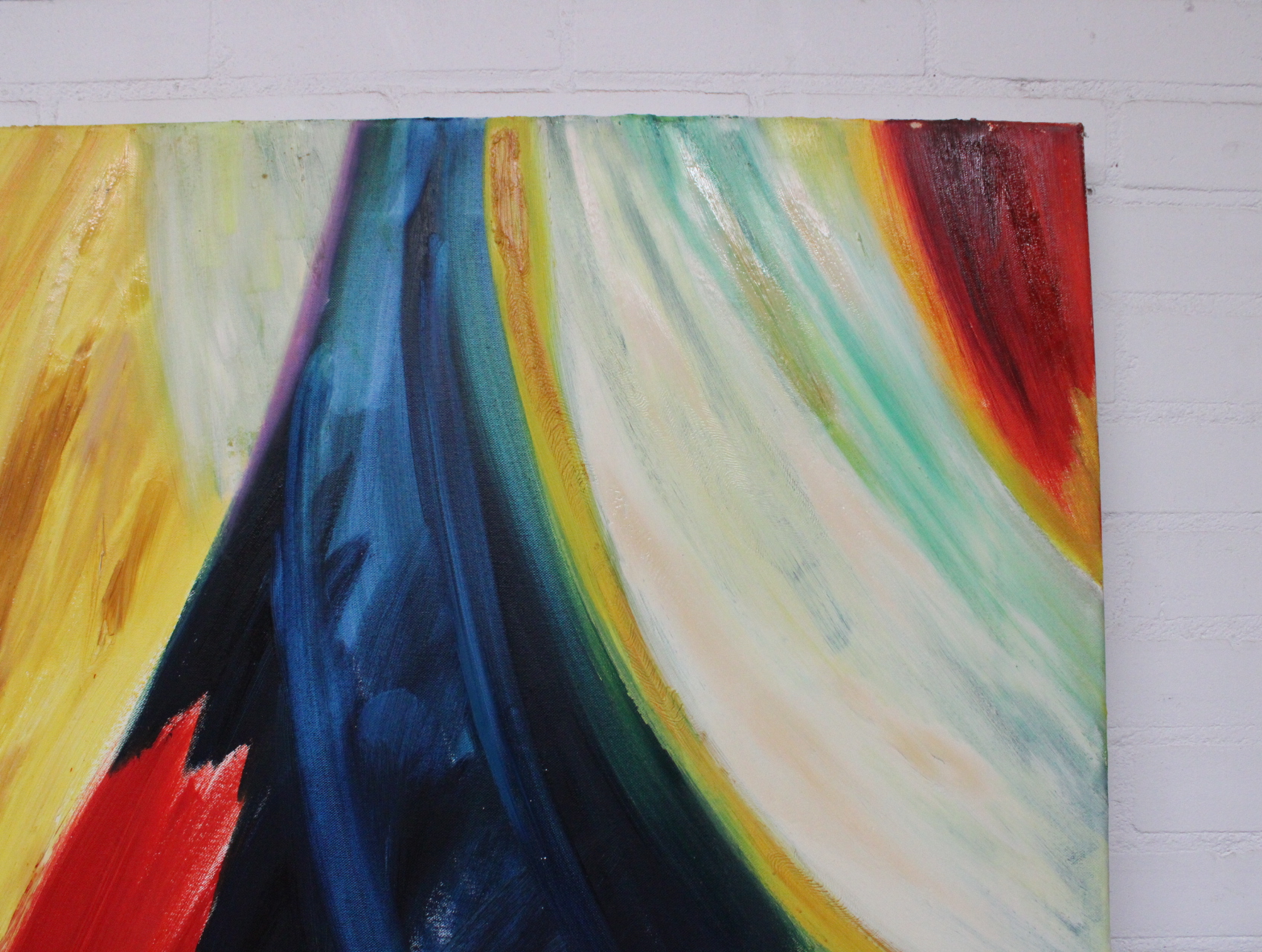 Abstract tweeluik schilderij met kleurrijke verfstreken – foto 6 – kavel bij GSD Auctions, Zoeterwoude