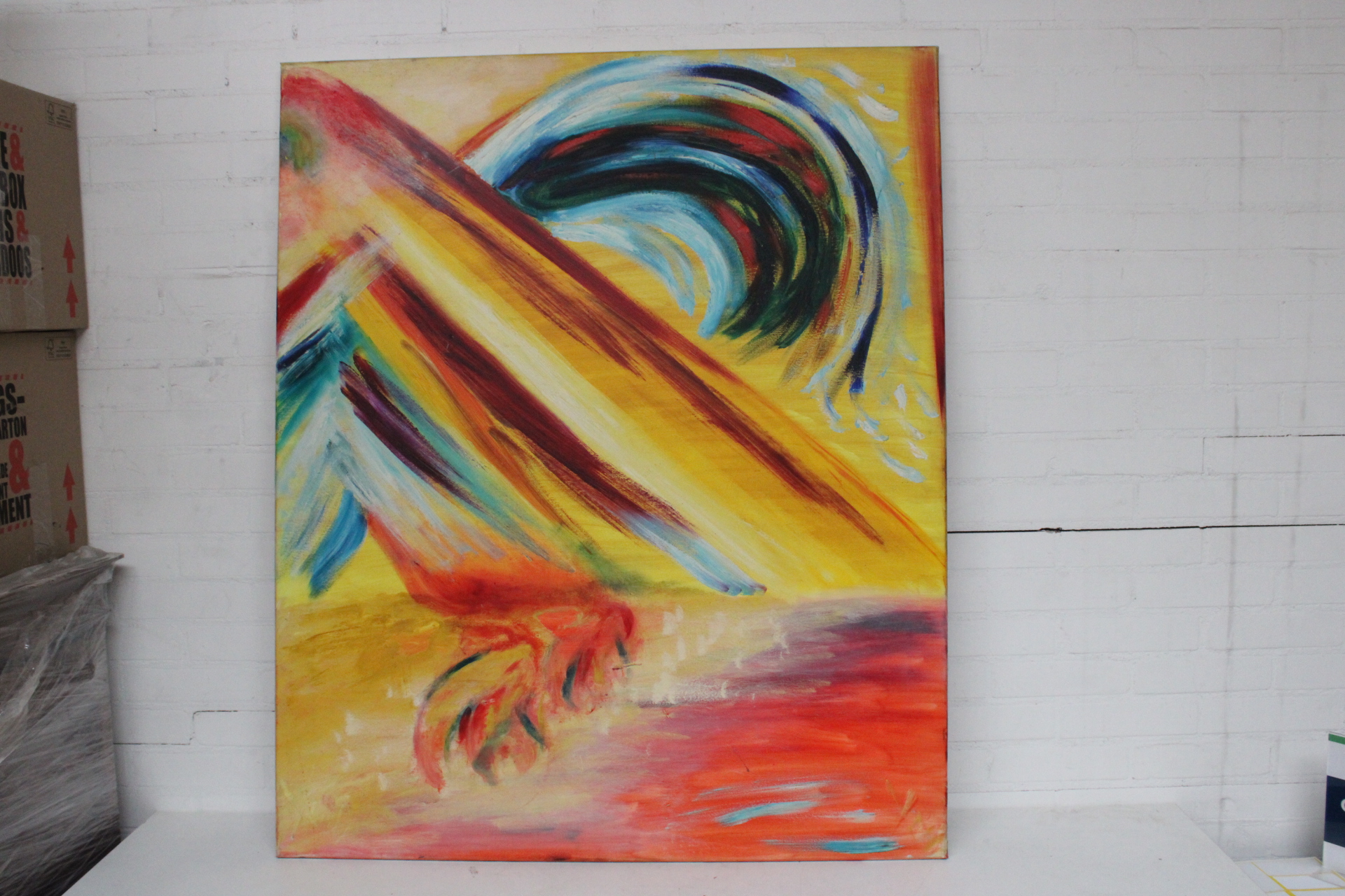 Abstract schilderij met kleurrijke penseelstreken – foto 2 – kavel bij GSD Auctions, Zoeterwoude