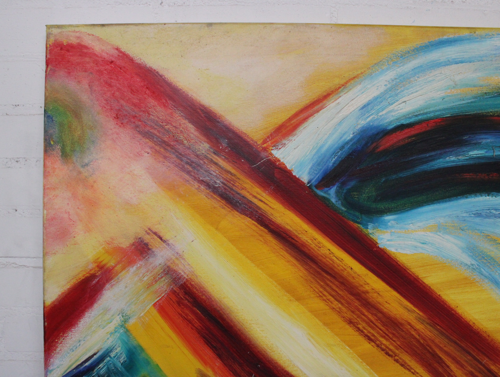 Abstract schilderij met kleurrijke penseelstreken – foto 3 – kavel bij GSD Auctions, Zoeterwoude