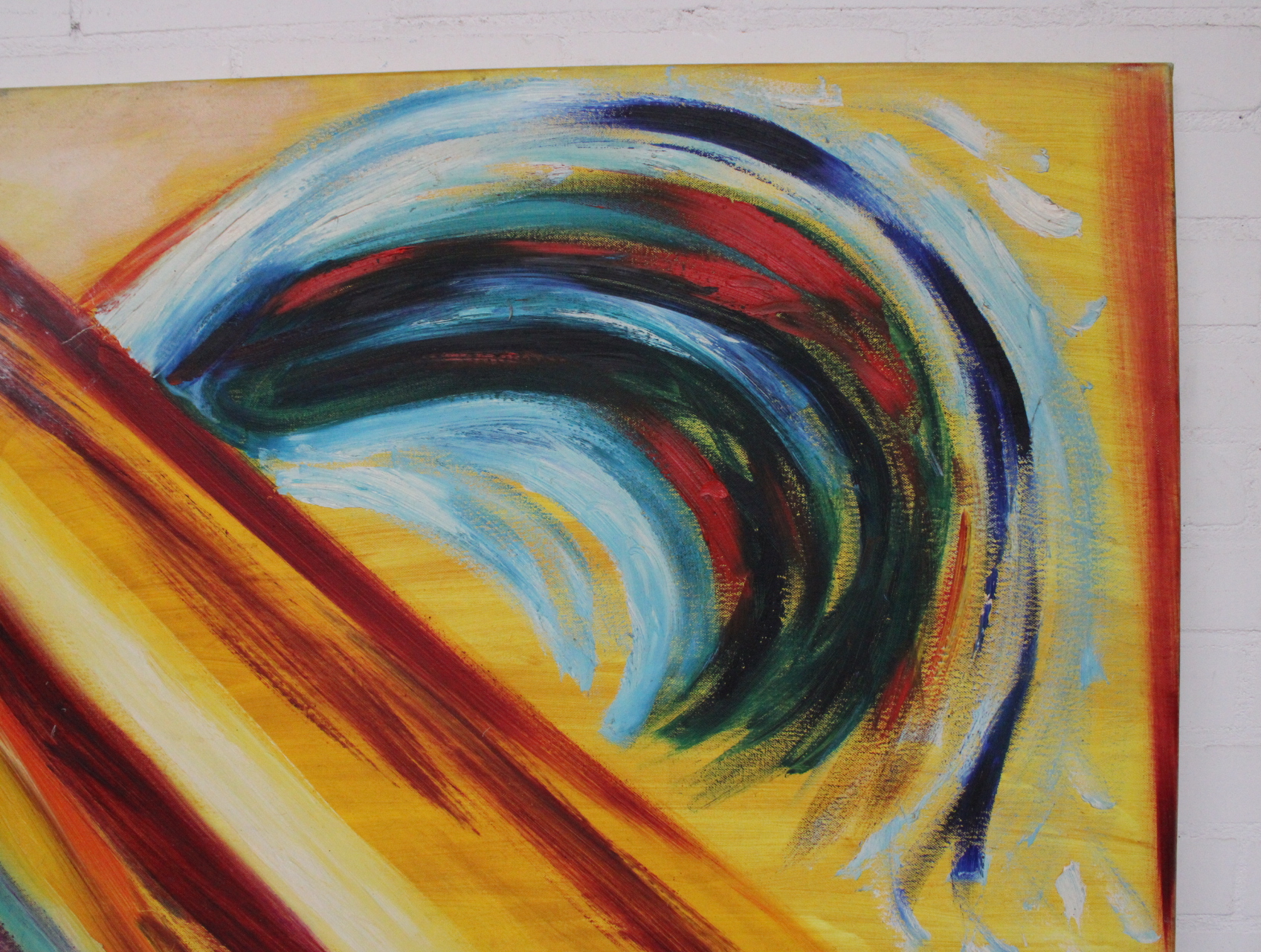 Abstract schilderij met kleurrijke penseelstreken – foto 4 – kavel bij GSD Auctions, Zoeterwoude