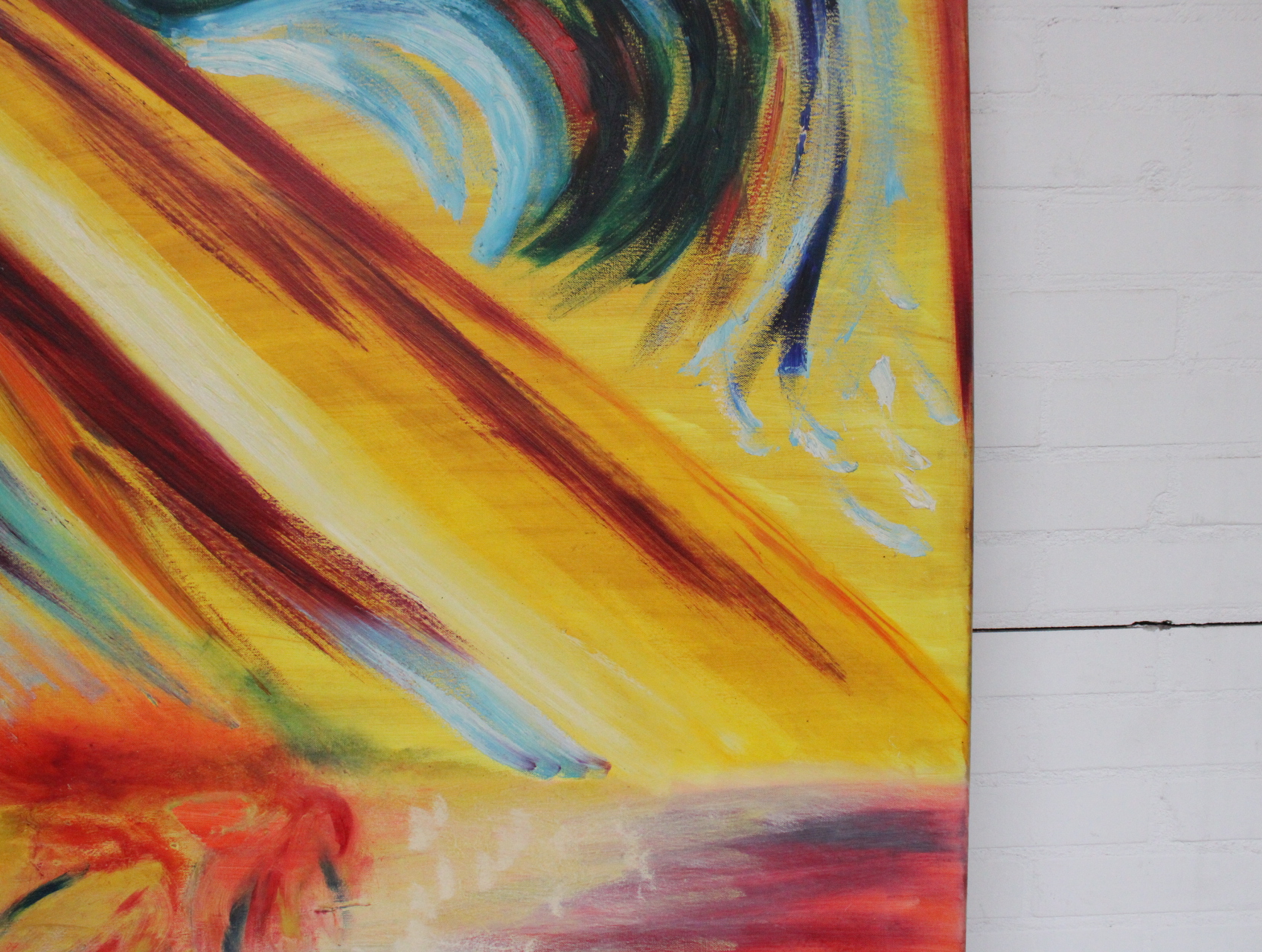 Abstract schilderij met kleurrijke penseelstreken – foto 5 – kavel bij GSD Auctions, Zoeterwoude