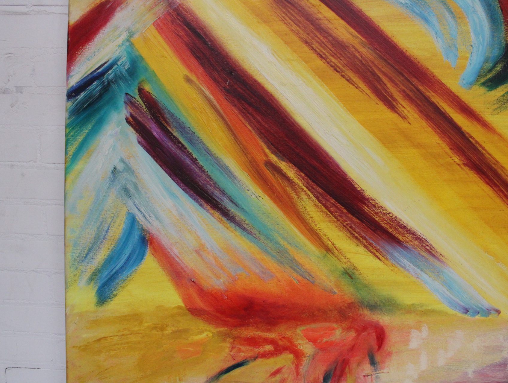 Abstract schilderij met kleurrijke penseelstreken – foto 6 – kavel bij GSD Auctions, Zoeterwoude