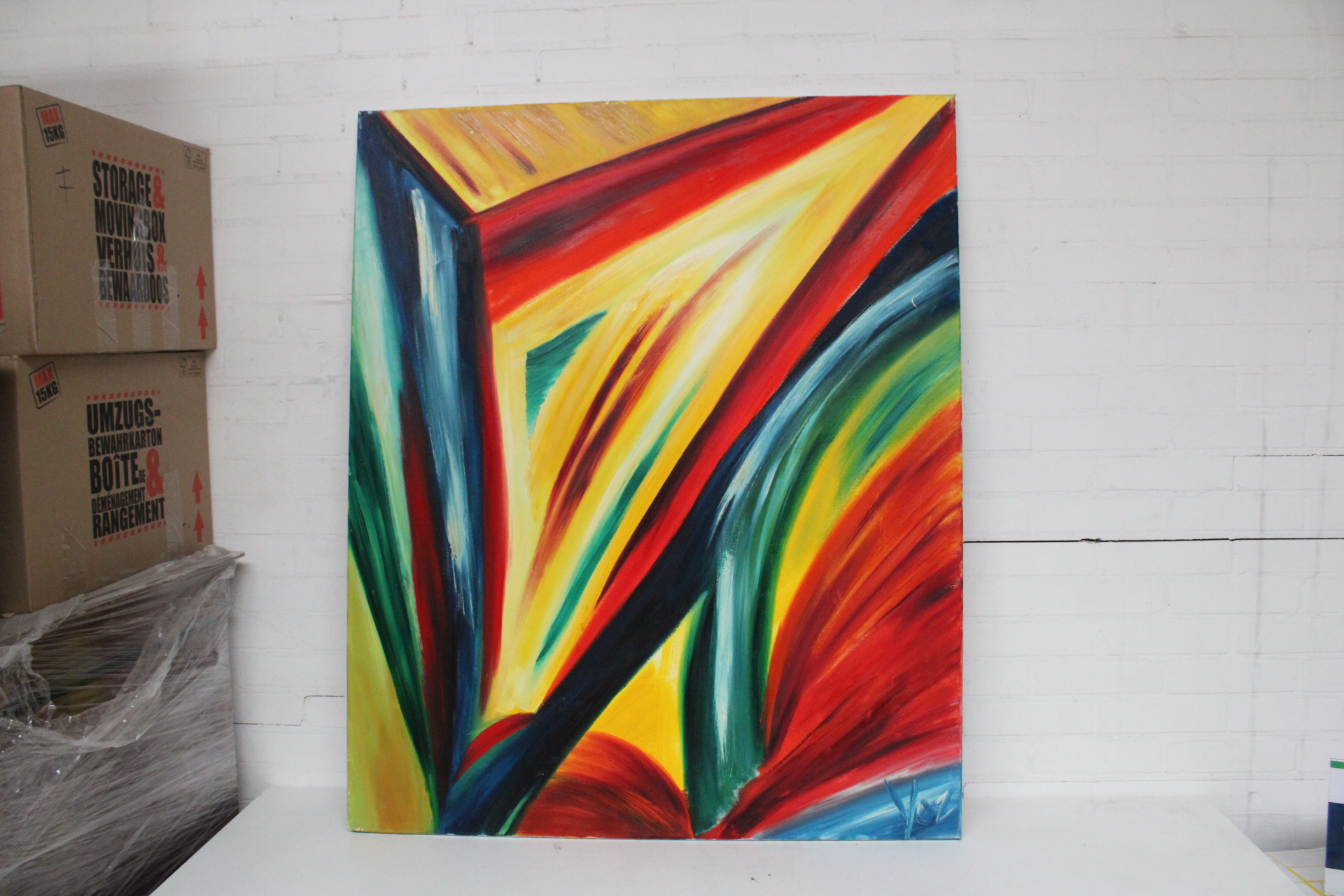 Abstract schilderij met felle kleuren – foto 2 – kavel bij GSD Auctions, Zoeterwoude