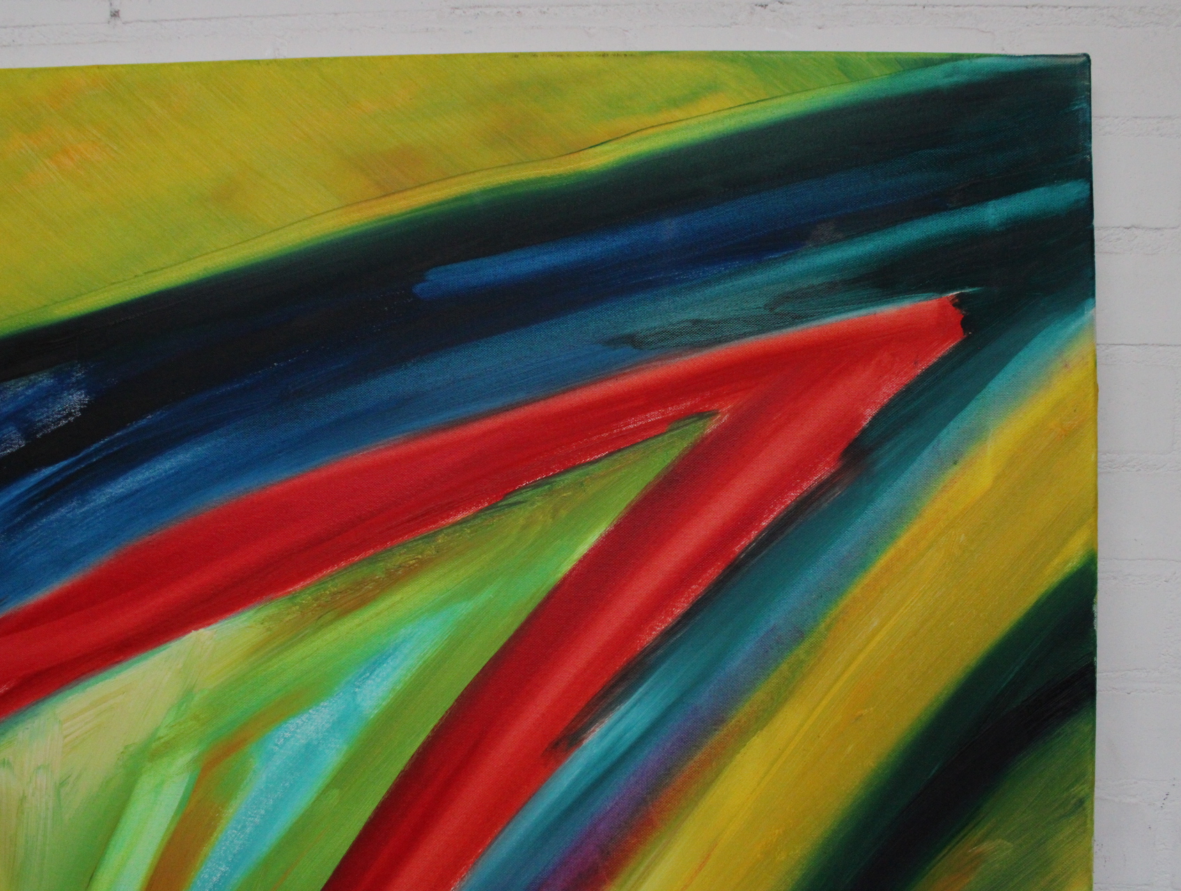 Abstract schilderij met gekleurde driehoeken – foto 4 – kavel bij GSD Auctions, Zoeterwoude