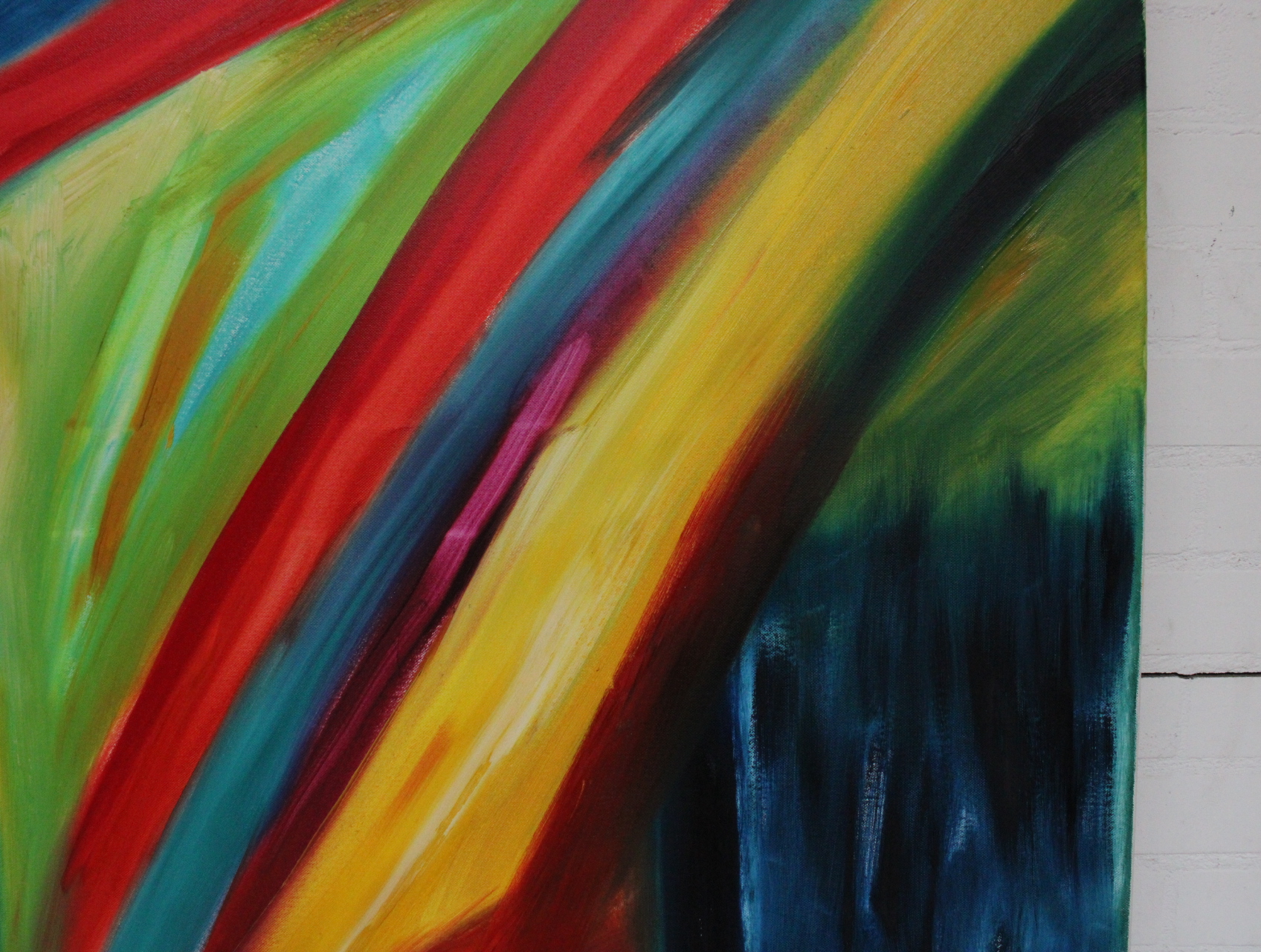 Abstract schilderij met gekleurde driehoeken – foto 5 – kavel bij GSD Auctions, Zoeterwoude