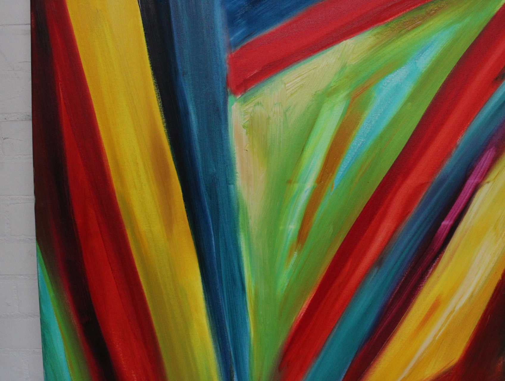 Abstract schilderij met gekleurde driehoeken – foto 6 – kavel bij GSD Auctions, Zoeterwoude