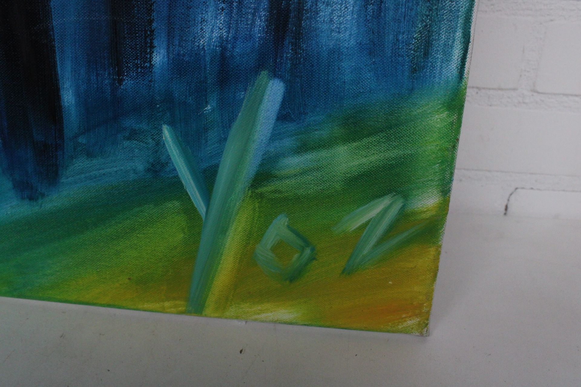 Abstract schilderij met gekleurde driehoeken – foto 9 – kavel bij GSD Auctions, Zoeterwoude