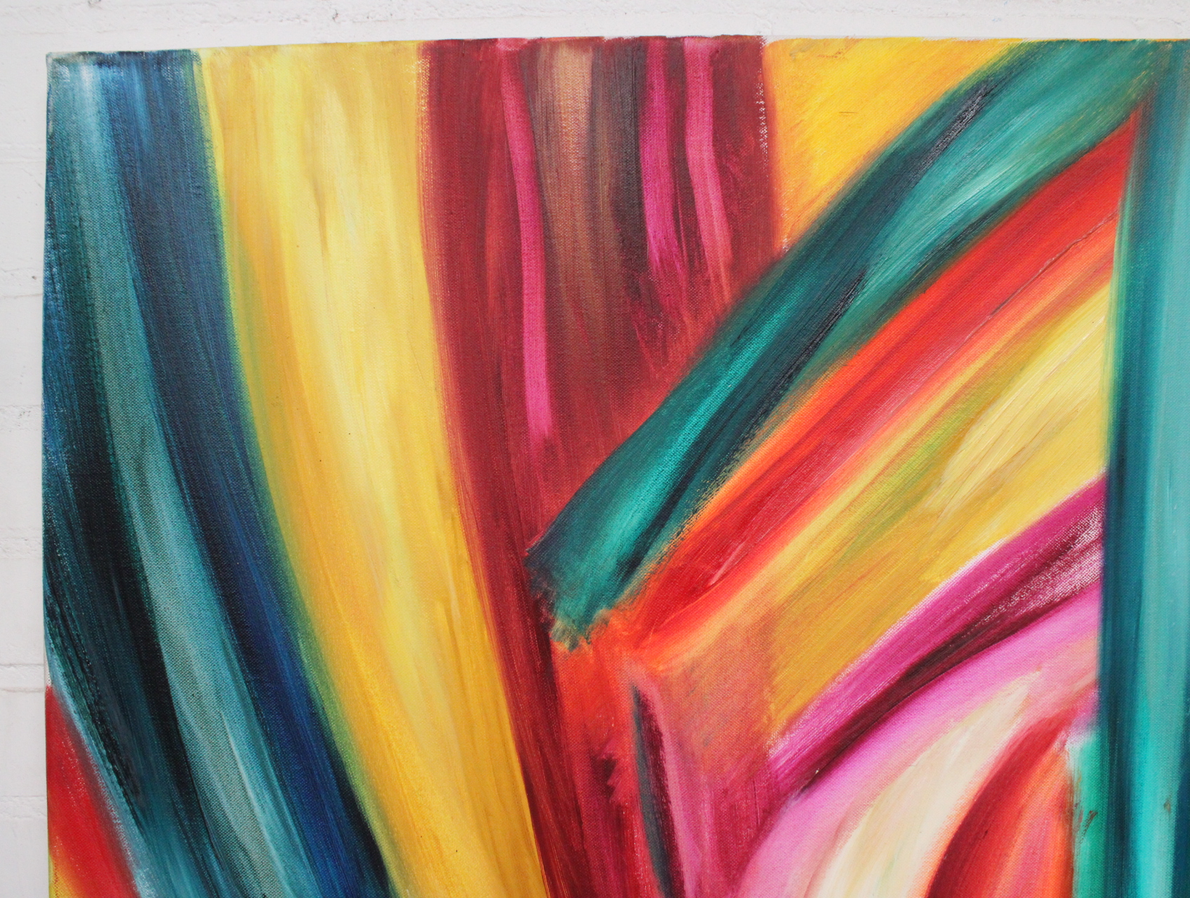 Abstract schilderij met kleurrijke strepen – foto 3 – kavel bij GSD Auctions, Zoeterwoude