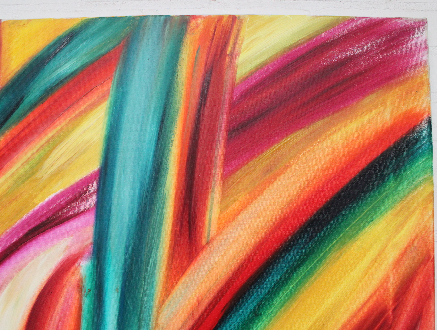 Abstract schilderij met kleurrijke strepen – foto 4 – kavel bij GSD Auctions, Zoeterwoude